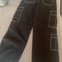 JEANS CARGO NERO RAGAZZO