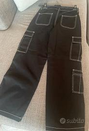 JEANS CARGO NERO RAGAZZO