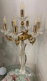 Lume in cristallo e ottone - 7 bracci