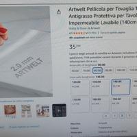 PELLICOLA TRASPARENTE PER TAVOLO SP. 2 MM - 180x40