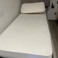 Letto cassettone con materasso 2 cuscini e federa