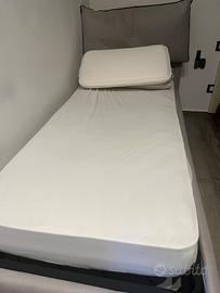 Letto cassettone con materasso 2 cuscini e federa