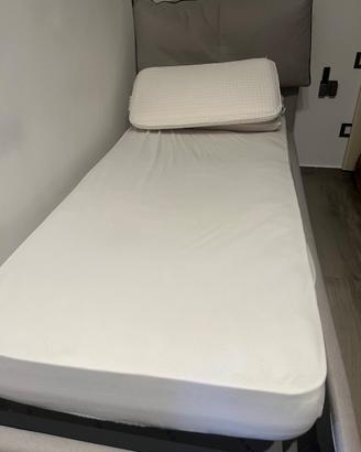 Letto cassettone con materasso 2 cuscini e federa