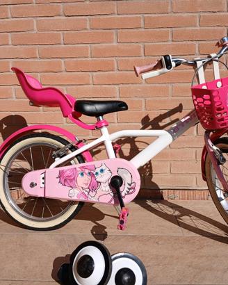 Bici da bambina con rotelle estraibili