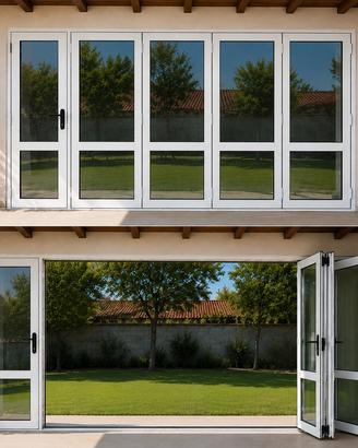 PORTAFINESTRA A SOFFIETTO Alluminio H263 showroom
