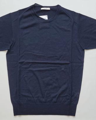 Celine - maglietta blu fresco lana tg L