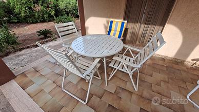 Tavolo per esterno veranda/giardino con sedie polt