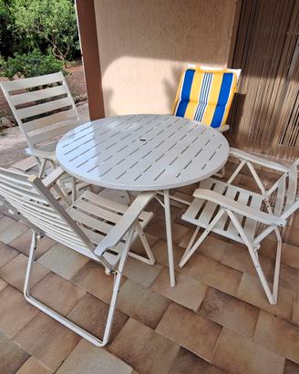 Tavolo per esterno veranda/giardino con sedie polt