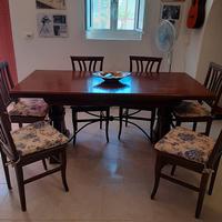 tavolo allungabile con 6 sedie arte povera