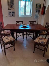 tavolo allungabile con 6 sedie arte povera