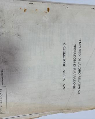 Tempi medi di lavoro Piaggio