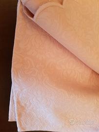 Copriletto singolo piquet rosa antico bordato