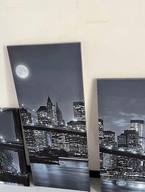 Quadri Manhattan-New York 4 pezzi