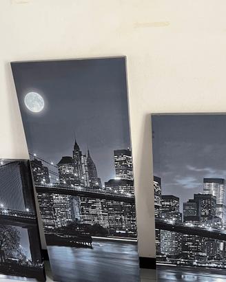 Quadri Manhattan-New York 4 pezzi