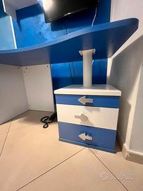 Scrivania con 3cassetti da cameretta