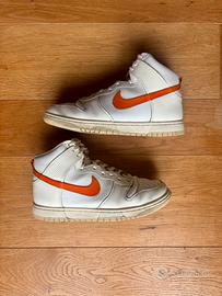 Nike dunk High Bianco Magma Arancione