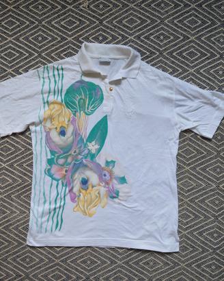 Polo Vintage Sergio Tacchini Stampa Floreale 80/90