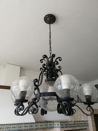 Set di lampadari in ferro battuto fatti a mano