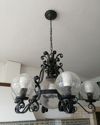 Set di lampadari in ferro battuto fatti a mano