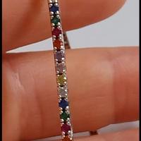 Braccialetto argento 925 e zaffiri