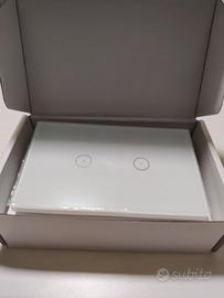 interruttore smart wifi touch a 2 tasti bianco