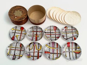 Piero Fornasetti "Orchestra" set 8 piattini