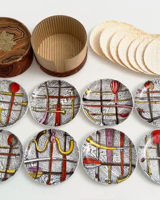 Piero Fornasetti "Orchestra" set 8 piattini