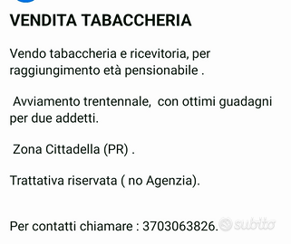 Vendita tabaccheria