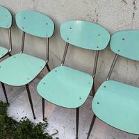 Set 6 sedie vintage formica verde menta
