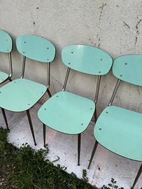 Set 6 sedie vintage formica verde menta