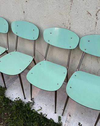 Set 6 sedie vintage formica verde menta