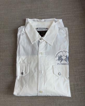 CAMICIA BIANCA LA MARTINA TG. S 100% COTONE S / M