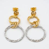 Orecchini in oro giallo e bianco 18 kt E.1111