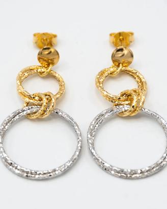 Orecchini in oro giallo e bianco 18 kt  A.39