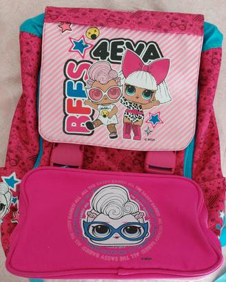 Zaino estensibile LOL e astuccio 3 zip Disney