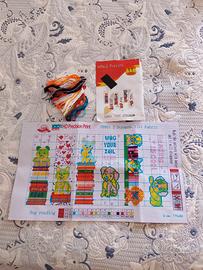 Kit ricamo punto croce segnalibri cani –6segnalibr