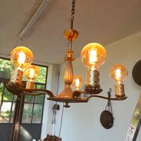 lampadario vintage in ottone 