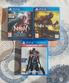 Lotto 3 Giochi Ps4: Nioh, Dark Souls 3, Bloodborne