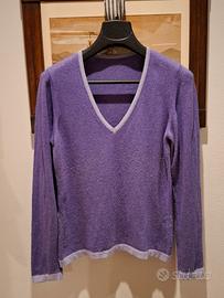 maglione leggero donna misto cachemire viola M