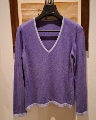 maglione leggero donna misto cachemire viola M
