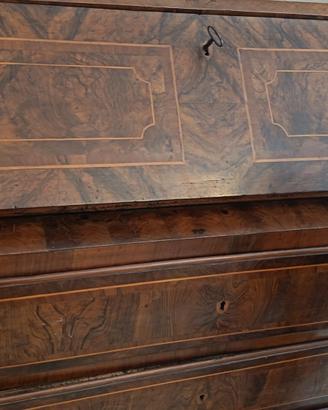 Secrétaire antico in noce con cassetto segreto