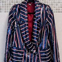 Giacca Blazer blu rosso bianco paillettes Tenax