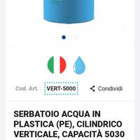 Serbatoio in plastica