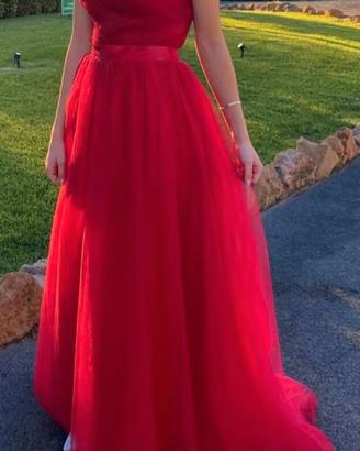Abito lungo elegante rosso