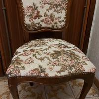Sedia di legno in tessuto gobelin
