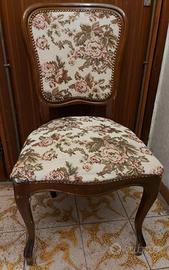 Sedia di legno in tessuto gobelin