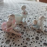 set di 3 bambini in porcellana