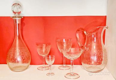 Servizio Bicchieri Cristallo Inciso 26 pezzi