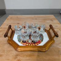 Set Liquore Vintage España - Vassoio Ottagonale + 