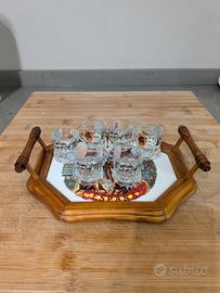 Set Liquore Vintage España - Vassoio Ottagonale + 